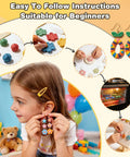 Child creating earrings and flowers with the 60 Color Polymer Clay Starter Kit For Kids And Adults DIY Modeling Clay Oven Bake Art And Crafts Set.
