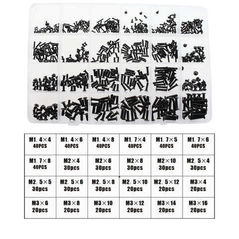 Self Tapping Electronic Screw Set For Computer DIY Gear And Repairs 700 Piece Kit With Black Plated Phillips Flathead Tiny Screws in Organizer