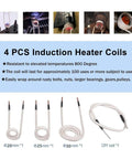 4 PCS induction heater coils for Portable 1500W Electromagnetic Induction Heater. Sizes: 20mm, 25mm, 30mm for easy rust removal.