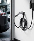 Rugged Boss J1772 EV Charger Holder Wall Mount Keeps Your Charging Handle Dock And Cable Organizer Locked Down With Rust Resistant Stainless Steel Storage Box For Everyday Garage Use, showing cable management and docking station.