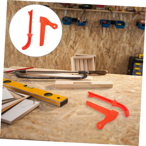 Heavy Duty Woodworking Push Blocks 2 Pack Table Saw Safety Sticks Non Slip Carpenter Push Tool on a workshop table.