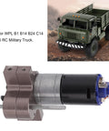 Beefy Metal Gearbox With 370 Motor For 1/16 Scale RC Military Truck, Upgraded High Torque Transmission With Smooth Shifts