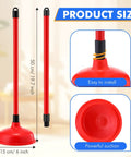 Tough As Nails Toilet Plungers 12 Pack Bulk 19 Inch Long Handle with heavy duty rubber suction cup for stubborn clogs.