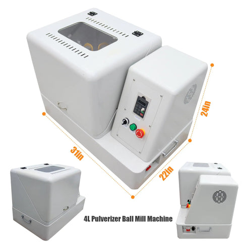View of 4L Planetary Ball Mill Pulverizer with Ceramic Grinding Jars 4x1000ml Capacity Lab Grinding Machine from multiple angles