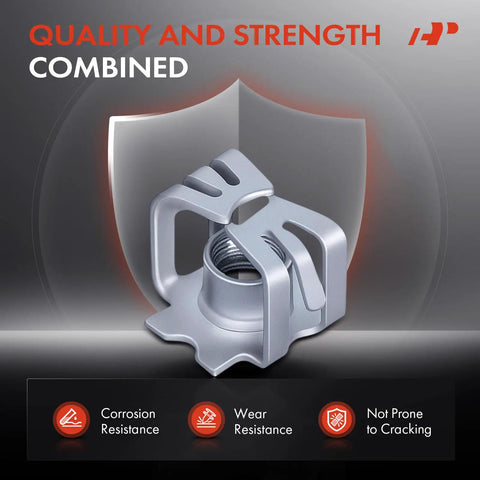 Thirty Tough Headlight Retainer Clips And Specialty Nut Fasteners To Swap Busted Trim Pieces On Buick Enclave Cadillac Ats Ct6 Cts Elr Xt4 Chevy Cruze Silverado Grille close-up view showcasing corrosion-resistant zinc fastener.
