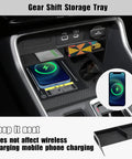 Close-up of Two Pack Center Console Organizer Tray And Armrest Storage Box For Honda CRV 2023 2024 2025 2026 EX L Hybrid Sport Touring, showing wireless charging compatibility.