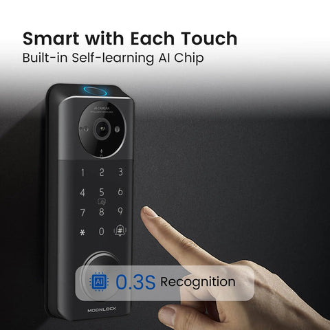 Smart Door Lock With Built In WiFi Camera And Doorbell For Front Door 6 In 1 Keyless Entry Deadbolt Fingerprint Sensor Keypad