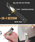 Diagram illustrating the Pearl White Car Touch Up Paint Pen Two In One Scratch Repair For Deep Damages And Chips, Auto Touch Up Paint Pen