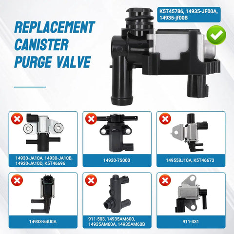 EVAP Canister Vent Solenoid For Nissan And Infiniti Vehicles 2003 To 2015 Easy Install Purge Valve Replacement Image