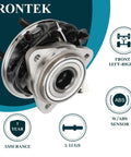 4WD Front Wheel Bearing And Hub Assembly 515003 Fits Ford Explorer 1995 To 2001 Explorer Sport 2001 To 2003 Explorer Sport Trac 2001 To 2005 Ranger 2000 To 2009 Mazda B2300 B3000 B4000 With ABS 5 Lug, front view with 5-lug pattern and ABS sensor