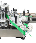 Fully Automatic Round Bottle Labeling Machine With Smooth Operator Touch Interface And Reliable Auto Correction. Close-up.
