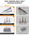 Comparison of Heavy Duty Self Tapping Screws For Metal In 410 Stainless Steel vs others; features include strength, case, and material quality.