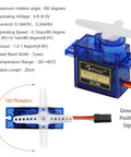 Select This Badass 10 Pack Of Sg90 9g Micro Servo Motors For Rc Robots Helicopters And Cars Plus Diy Arduino Raspberry Pi Builds That Roll Smooth And Perform Flawlessly Every Time showing 180 degree rotation micro servo motor