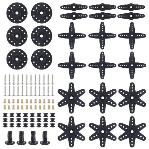 MG996R Six Pack High Speed 180 Degree Digital Servo Motors accessories set with gears, screws, and mounts for RC builds