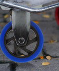 Hassle Free Heavy Duty Directional Plate Casters Featuring 5 Inch Black Rubber Wheels And Silent Non Swivel Design For Dead Simple Rolling On Trolleys Workbenches And Shop Carts