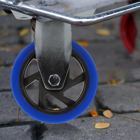 Hassle Free Heavy Duty Directional Plate Casters Featuring 5 Inch Black Rubber Wheels And Silent Non Swivel Design For Dead Simple Rolling On Trolleys Workbenches And Shop Carts