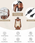 Industrial Rustic Lantern Table Lamp With Old Fashioned Oil Lamp Vibe for Farmhouse Bedroom Nightstand with features