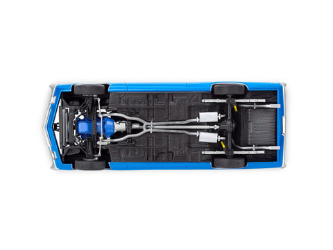 Undercarriage view of 1970 Ford Torino Cobra Model Car Kit 1:25 Scale 128 Piece Skill Level 4 Featuring Big Block 429 Cobra Jet V8