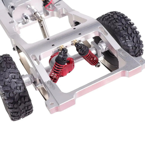 Beefed Up RC Car Chassis Frame For 1/12 MN82 LC79 Upgrade Kit Metal Frame Beam Replacement Parts in red aluminum