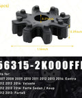 4 Pack Flexible Steering Coupler Replacement Kit For Auto Power Steering Columns And Steering Motors Ideal For DIYers Durable Plastic Rubber Wheel Coupling Model 563152K000FFF displayed with dimensions