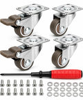Nailed It 4 Pack Small 1 Inch Tpe Caster Wheels Featuring Rock Solid Plate Mount Design With Accessories For Easy Installation