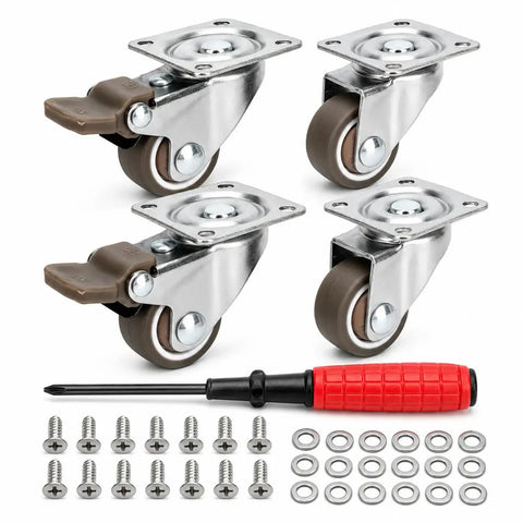 Nailed It 4 Pack Small 1 Inch Tpe Caster Wheels Featuring Rock Solid Plate Mount Design With Accessories For Easy Installation