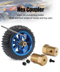 4 Pack Hex Couplers With 4mm Bore Brass Shaft Couplings For RC Cars And Model Motors, Durable Shaft Linkage Reducing Vibration At High Speed, Includes 8 M4 Screws And 2 Hex Wrenches For Quick Install, brass hex couplers with screws and wrench