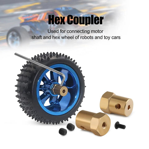 4 Pack Hex Couplers With 4mm Bore Brass Shaft Couplings For RC Cars And Model Motors, Durable Shaft Linkage Reducing Vibration At High Speed, Includes 8 M4 Screws And 2 Hex Wrenches For Quick Install, brass hex couplers with screws and wrench