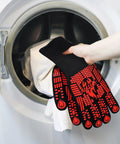 Extreme Heat Resistant BBQ Gloves For Grilling And Baking Up To 1472F Silicone Non Slip Oven Mitts being washed
