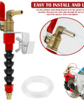 Plug And Go Dust Control Water Sprayer For Angle Grinders with easy install metal and plastic components, includes flexible 16-foot hose.
