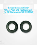 Lower Dish Rack Roller Wheel Set Of 4 Replacement For GE Dishwashers Fits WD12X26146 3028498 PS8756231 shown in black