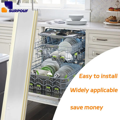 Dishwasher Door Bottom Gasket Replacement for Frigidaire Door Seal 5304500204 Compatible With 4246132 AP5962194 PS11703834 Keeps Leaks From Turning Your Kitchen Into A Drip Show Easy Install Durable Seal. shown beside an open dishwasher door