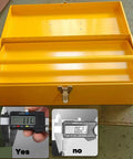 Yellow 16 Inch Heavy Duty Tool Box Organizer With Metal Latch And Handle Beefy Metal Toolbox For Home Garage And Workshop Storage Corrosion Resistant Steel Construction Durable Tackle Box Alternative, open with dividers