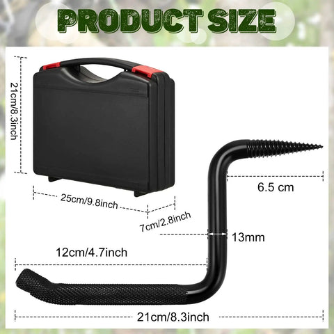 Black case and tree step dimensions from 16 Pack 4 Inch Screw In Tree Steps For Hunting Heavy Duty Tree Climbing Gear With Self Tapping Screws
