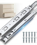 Built Tough 12 Inch Side Mount Drawer Slides One Pair Full Extension Ball Bearing Cabinet Glides with screws for installation.