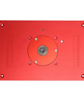 Heavy Duty Anodized Aluminum Router Table Insert Plate Delivering Killer Precision And Built Like A Tank Strength For Shop Builds featuring a red finish.