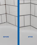 Before and after using Tile Grout Repair Kit Squeeze Tube Fast Drying Waterproof Grout Paint to Restore and Renew Tile Joints