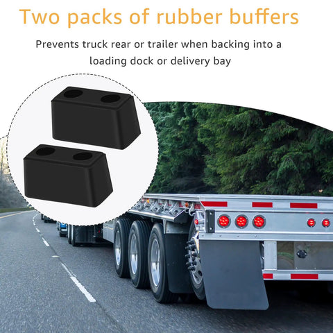 Heavy Duty Rubber Bumper Blocks Two Pack For Dock Safety And Vehicle Protection 6 Inch By 3 Inch By 3 Inch Dock Buffers on truck