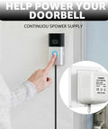 Extra Long 19.7 Ft Doorbell Transformer With 18V 500mA Power Supply connected to video doorbell