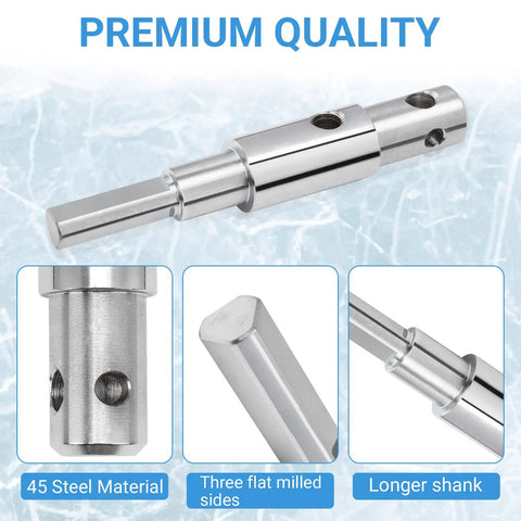 Two Stage Auger Drill Adapter For One Half Inch Chuck Fits Three Quarter Inch And Seven Eighths Inch Auger Shafts showing 45 steel material