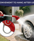 Beefy Yet Lightweight Garden Hose Wand With 16 Inch Zinc Alloy And Aluminum Build, 8 Spray Patterns With Thumb Control, red