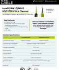 trueCABLE trueCLEAN LC/MU & SC/ST/FC Click Cleaner, pen-style fiber optic cleaner, lime-green and black, 2 pens