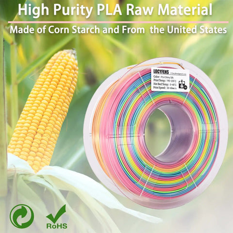 Top Tier Silk PLA Filament Multicolor Rainbow 3D Printer Material 1.75mm 1kg Spool With Seamless Color Shifting And Smooth As Butter Extrusion For Seriously Dope Creations