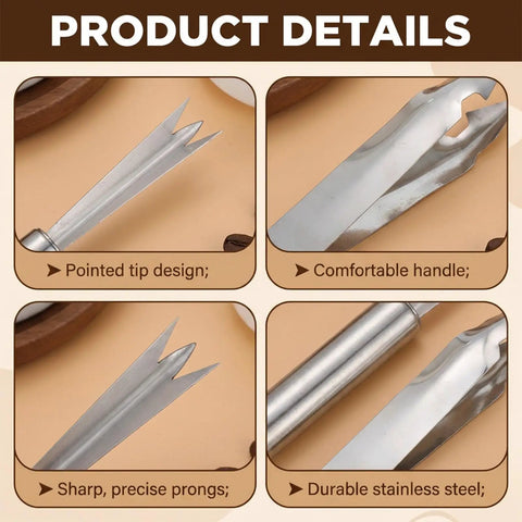 Heavy Duty Stainless Steel Pineapple Eye Remover Tool Set With Eye Clip And V Shape Cutter Knife details image