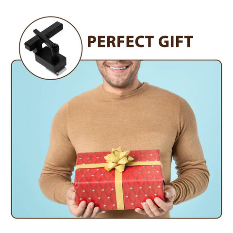 Pro Grade T Track Stop Block Type 30 Aluminum Alloy Woodworking Limiter, gift wrapped in red with gold ribbon