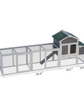 Spacious Wooden Chicken Coop And Rabbit Hutch For Outdoors With dimensions and waterproof roof