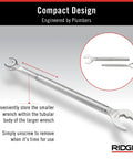 One Stop 2-In-1 Wrench For Angle Stops And Compression Couplings with Dual Wrench Design showing compact tubular body