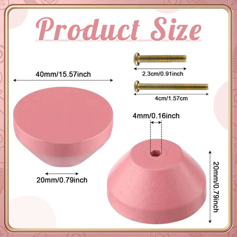 Colorful Wood Cabinet Knobs Set Of 12 1.5 Inch Diameter Cone Shape Drawer Pulls product dimensions with screws