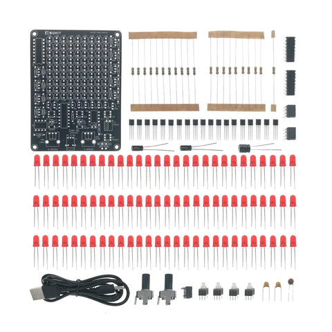 LED Chaser Soldering Practice Kit With 81 LEDs On A Handy PCB Board For STEM Electronics Projects And School Learning Diy EK1974 components