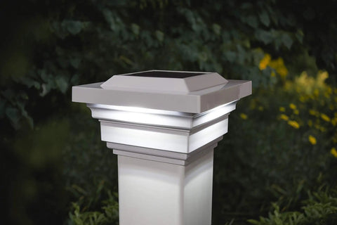 Regal Solar Post Cap 4x4 White With Warm And Cool LED Light Modes Durable PVC Post Light For Outdoor Posts Weather Resistant